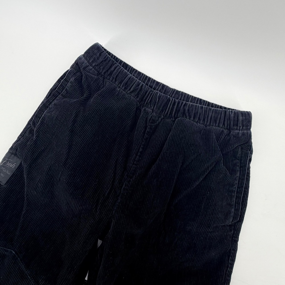 Teddy Fresh Joggers Mens L Black Corduroy Elastic Waist‎ Bear Logo Streetwear